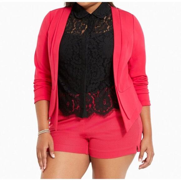 Torrid Ponte Cutaway Blazer Fuchsia Pink Torrid Size 4 U.S. Women's Size 26 4X - Picture 2 of 8